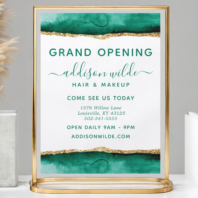 Emerald Green and Gold Watercolor Business Flyer (Von Creator hochgeladen)
