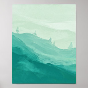 Emerald Green Aquamarin Watercolor Abstrakte Kunst Poster