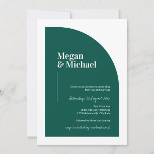 Emerald Green Arch Modern Wedding Einladung