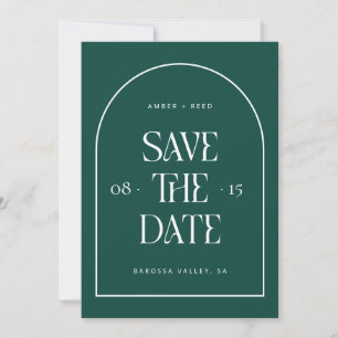 Emerald Green Arch Retro Minimalistisch Moderner S Save The Date