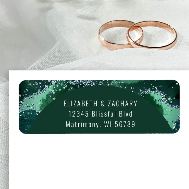 Emerald Green Arch Wedding Return Address Label (Von Creator hochgeladen)