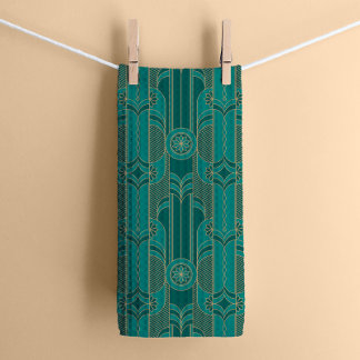 Emerald Green Art Deco Küche Handtuch