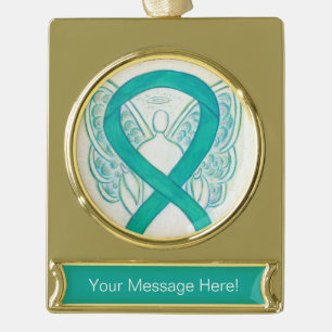 Emerald Green Awareness Ribbon Angel Art Ornament