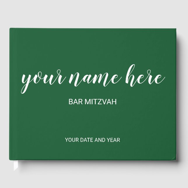 Emerald Green Bar Mitzvah Gästebuch (Vorderseite)