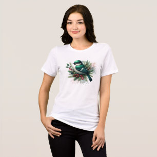 Emerald Green Birds and Boughs Tri-Blend Shirt