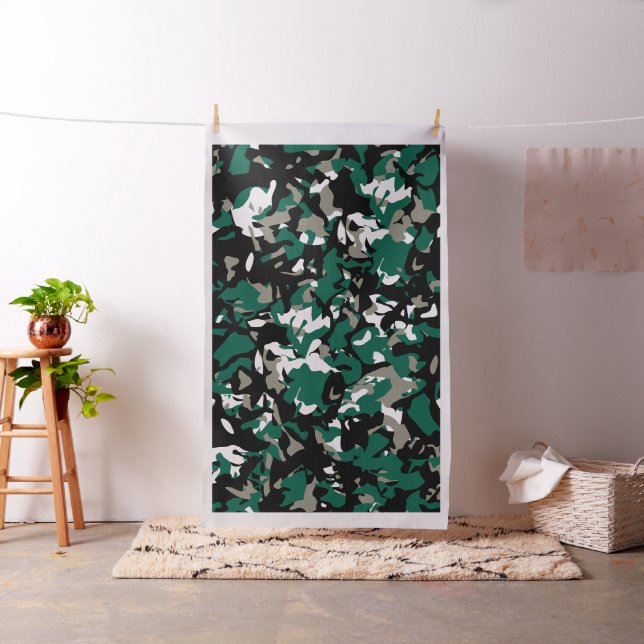 Emerald Green Black Camouflage Fabric Stoff (Beispiel)