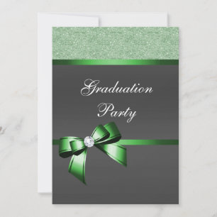 Emerald Green & Black Graduation Party Einladung