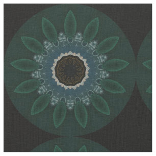 Emerald Green Blue Gold Moderne Blume Stoff