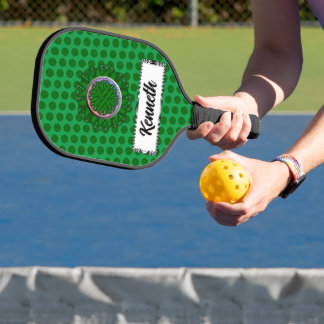 Emerald Green Blume Ribbon von Kenneth Yoncich Pickleball Schläger