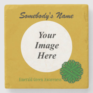 Emerald Green Blume Ribbon von Kenneth Yoncich Steinuntersetzer