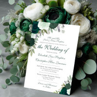 Emerald Green Boho Aquarellfarben Rose feierliche