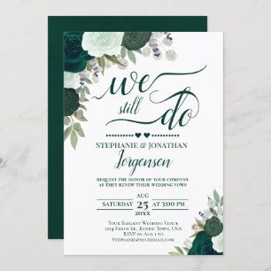 Emerald Green Boho Floral wir machen noch Vow Rene Einladung