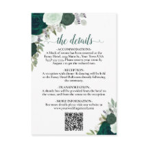 Emerald Green Boho Rose Hochzeitdetails QR-Code