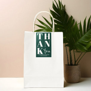 Emerald Green Bold Simple Dankeschön Gastgeschenk  Rechteckiger Aufkleber