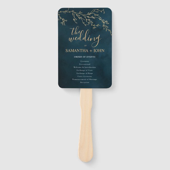Emerald Green Botanical Elegant Wedding Programs Fächer (Vorderseite)