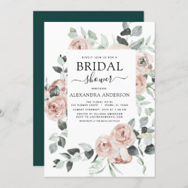 Emerald Green Brautparty Blumengrün Einladung