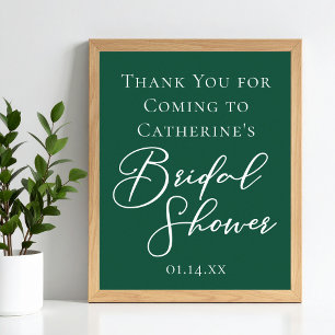Emerald Green Brautparty Personalisiert Willkommen Poster