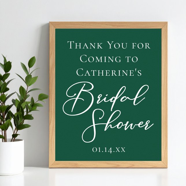 Emerald Green Brautparty Personalisiert Willkommen Poster (Von Creator hochgeladen)