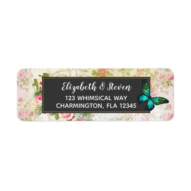 Emerald Green Butterfly auf der Vintagen Collage (Vorne)