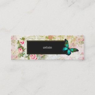 Emerald Green Butterfly auf der Vintagen Collage Mini Visitenkarte