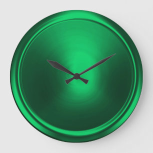 Emerald Green Button Große Wanduhr