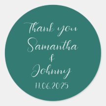 Emerald Green Calligraphy Elegant Couple Wedding