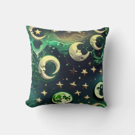 Emerald Green Celestial Moon Pillow Kissen