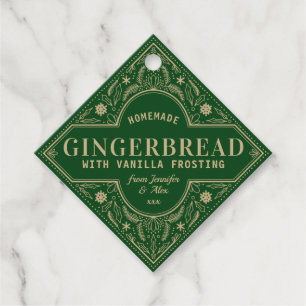 Emerald Green Christmas Gingerbrett Geschenkanhänger