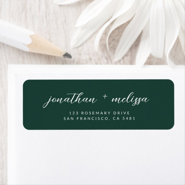 Emerald Green Classic Calligraphy Wedding Address (Insitu)