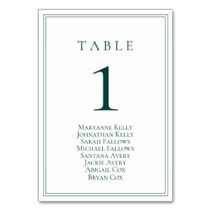 Emerald Green Classic Tischnummer & Seating Chart