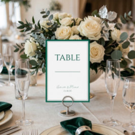 Emerald Green Classic Wedding Table Number Tischnummer
