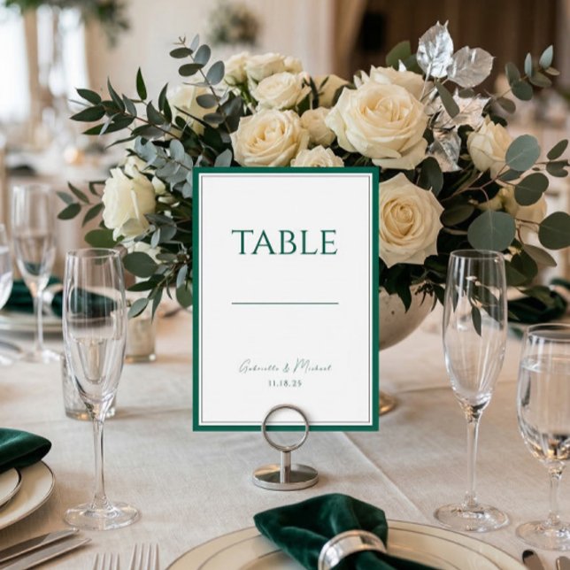 Emerald Green Classic Wedding Table Number Tischnummer (Von Creator hochgeladen)