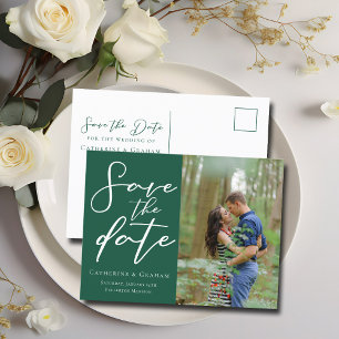 Emerald Green Couple Foto Forest Rettete das Foto Ankündigungspostkarte