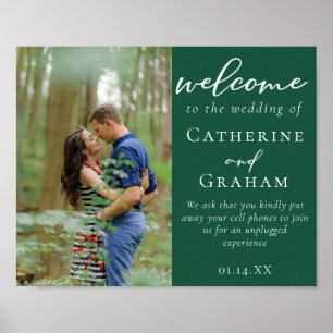 Emerald Green Couple Foto Wedding Willkommen Poster