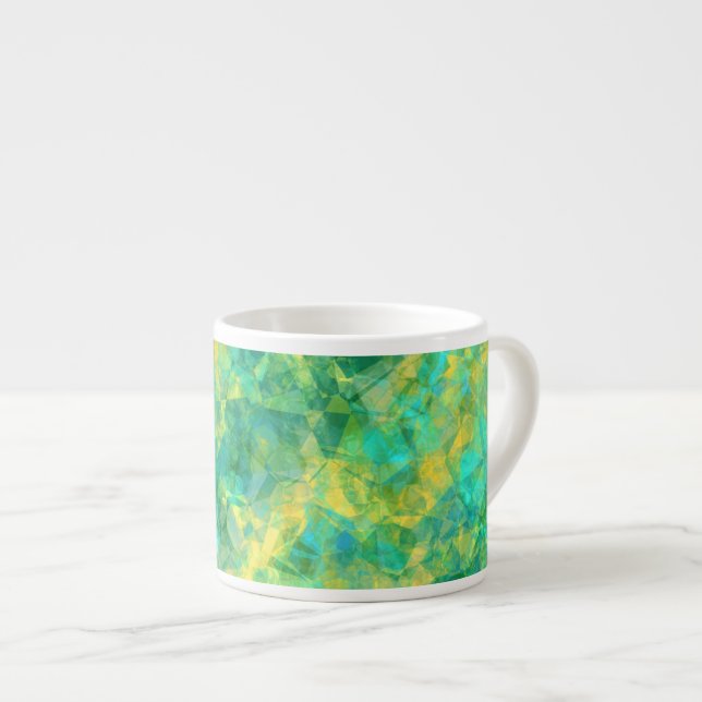 Emerald Green Crumpled Texture Espressotasse (Vorderseite Rechts)