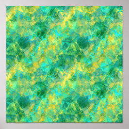 Emerald Green Crumpled Texture Poster