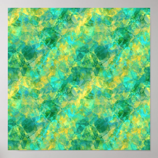 Emerald Green Crumpled Texture Poster (Vorne)