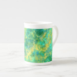 Emerald Green Crumpled Texture Prozellantasse