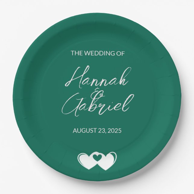 Emerald Green Custom Wedding Pappteller (Vorderseite)