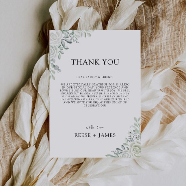 Emerald Green Danke Letter, Napkin Note Menu Menükarte (Emerald Green Thank You Letter, Napkin Note Menu)