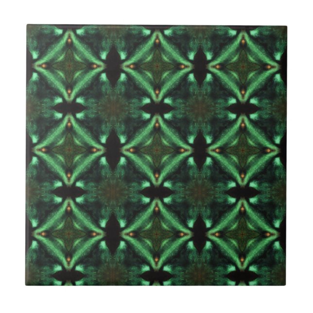 Emerald green diamonds gorgeous geometric art fliese (Vorderseite)