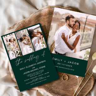 Emerald Green die Hochzeit von Foto Einladung