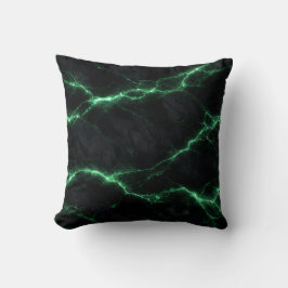Emerald Green Electric Marble Throw Pillow Kissen