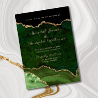 Emerald Green Elegance Gold Glitzer Agate Wedding