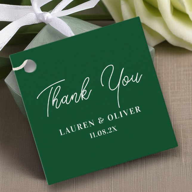 Emerald Green Elegant Minimalistisch Wedding Viele Geschenkanhänger (Von Creator hochgeladen)