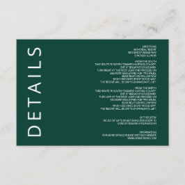 Emerald Green Elegant Moderne Minimalistische Hoch Begleitkarte