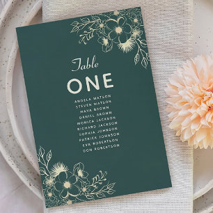 Emerald Green Elegant Wedding Seating Chart