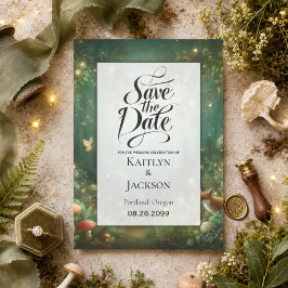 Emerald Green Enchanted Forest Save The Date