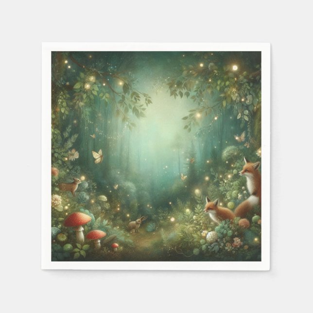 Emerald Green Enchanted Forest Serviette (Vorderseite)