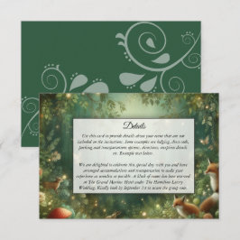 Emerald Green Enchanted Forest Wedding Begleitkarte